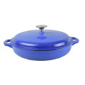 round shallow cast iron casserole dish